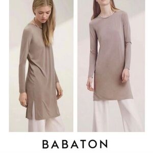 Aritzia Babaton Fernando Bohemian  Feminine Long Sleeve Tunic Dress Size Large.